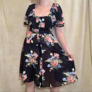 SOLD LPA Sheer Floral Dress